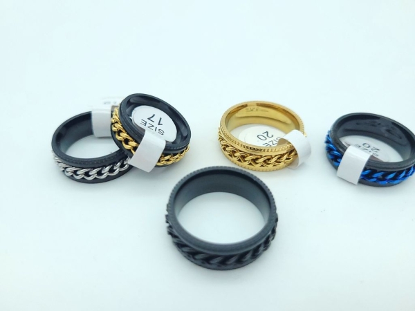 Edelstahl Ringe mit Gliederkette